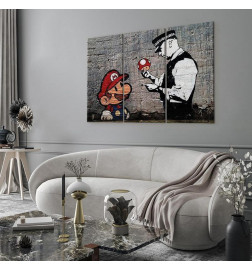 Schilderij - Super Mario Mushroom Cop by Banksy