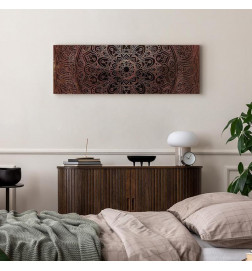 Schilderij - Mandala: Amber Silence