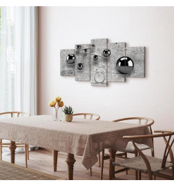 Schilderij - Balls and Concrete (5 Parts) Wide