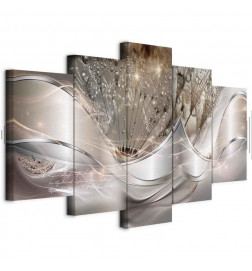 Cuadro - Sparkling Dandelions (5 Parts) Beige Wide
