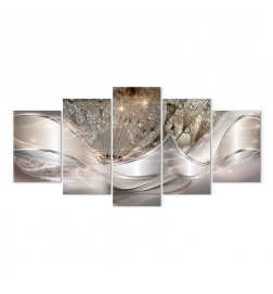 Slika - Sparkling Dandelions (5 Parts) Beige Wide