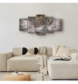 Cuadro - Sparkling Dandelions (5 Parts) Beige Wide