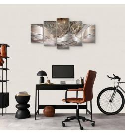 Slika - Sparkling Dandelions (5 Parts) Beige Wide