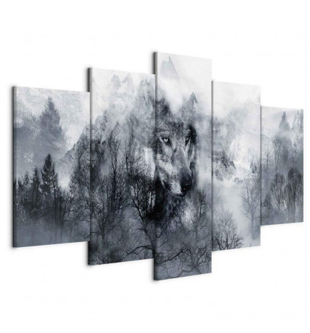 Schilderij - Mountain Predator (5 Parts) Wide