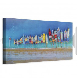 Schilderij - Colourful Boats (1 Part) Narrow