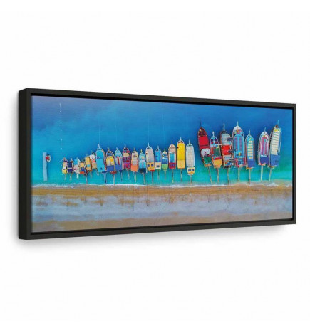 Canvas Print - Colourful Boats (1 Part) Narrow