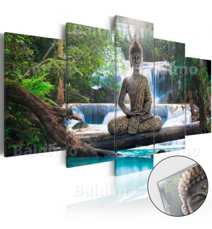 Slika na aktilnem steklu - Buddha and Waterfall