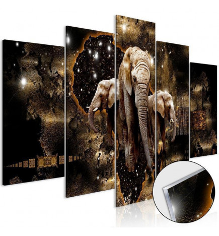 Acrylic Print - Brown Elephants