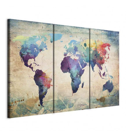 Canvas Print - Rainbow Map (triptych)