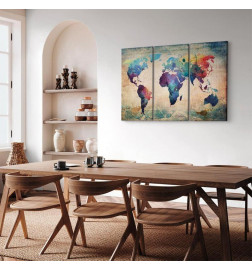 Quadro - Rainbow Map (triptych)