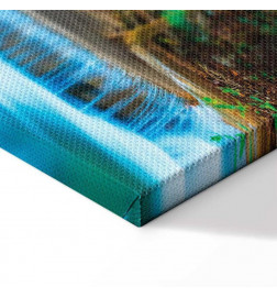 Leinwandbild - Blue Waterfall in Kanchanaburi, Thailand