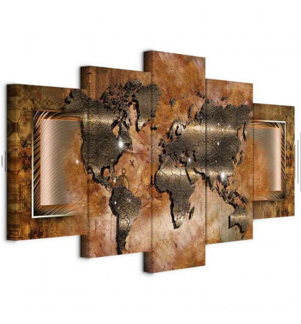 Schilderij - Steel Map