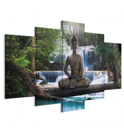 Slika - Buddha and waterfall
