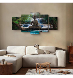 Canvas Print - Buddha and waterfall