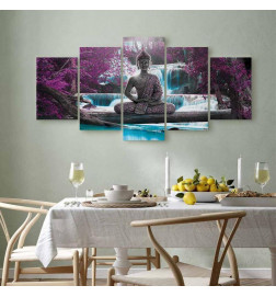 Canvas Print - Waterfall and Buddha
