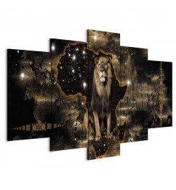 Canvas Print - Golden Lion (5 Parts) Wide
