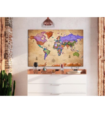 Quadro de cortiça - Colourful Travels (1 Part) Wide