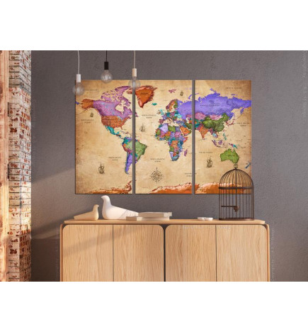 Tableau en liège - Colourful Travels (3 Parts)