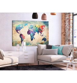 Quadro de cortiça - Colorful World Map