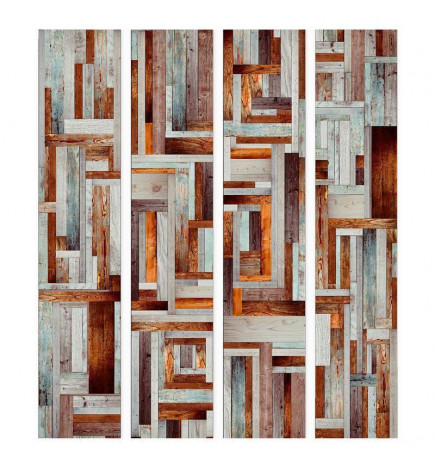 Tapisserie murale - Labyrinth of wooden planks