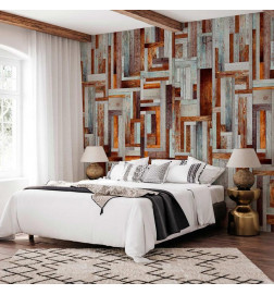 Papel de parede - Labyrinth of wooden planks