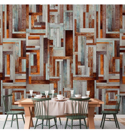 Tapet - Labyrinth of wooden planks