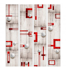Papel de parede - Concrete, red frames and white knobs