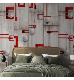 Tapeet - Concrete, red frames and white knobs