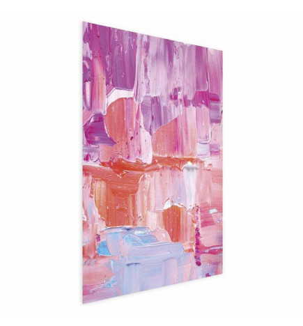 Pôster - Colorful Strokes - intense shades of pink and purple on canvas