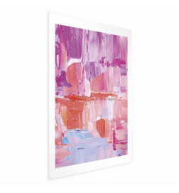 Pôster - Colorful Strokes - intense shades of pink and purple on canvas