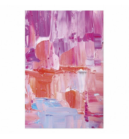 Juliste - Colorful Strokes - intense shades of pink and purple on canvas