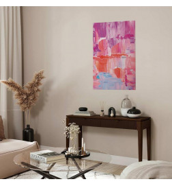 Plakat - Colorful Strokes - intense shades of pink and purple on canvas