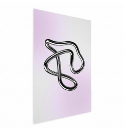 Plakatas - Silver Intricacies - fluid metallic figure on a gradient background