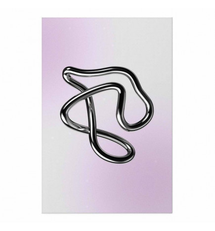 Plakāts - Silver Intricacies - fluid metallic figure on a gradient background