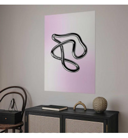 Juliste - Silver Intricacies - fluid metallic figure on a gradient background