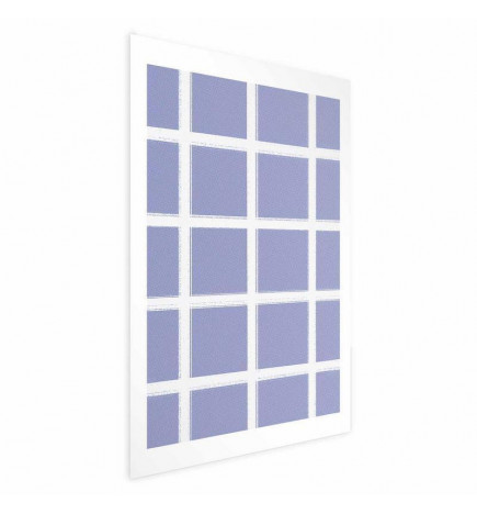 Poster - White Lines - a grid with large gaps on a blue background