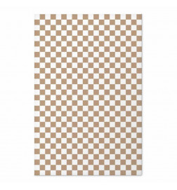 Plakatas - Geometry and Browns - a chessboard pattern in neutral shades
