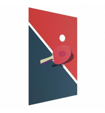 Poster - Table Tennis - Ball and Racket on a Table