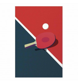 Poster - Table Tennis - Ball and Racket on a Table