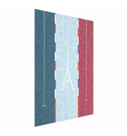 Plakāts - Illustration of a Pool Against the French Flag