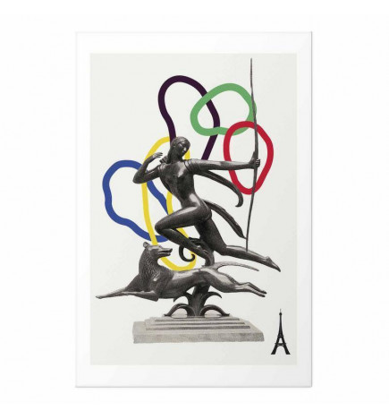 Poster - Collage Graphic - Woman Shooting a Bow
