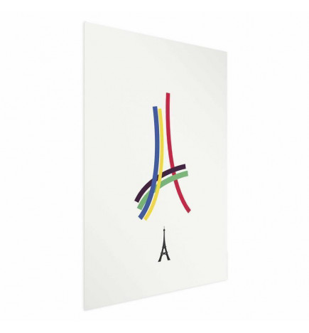 Juliste - Eiffel Tower - Colored Graphic - Abstraction