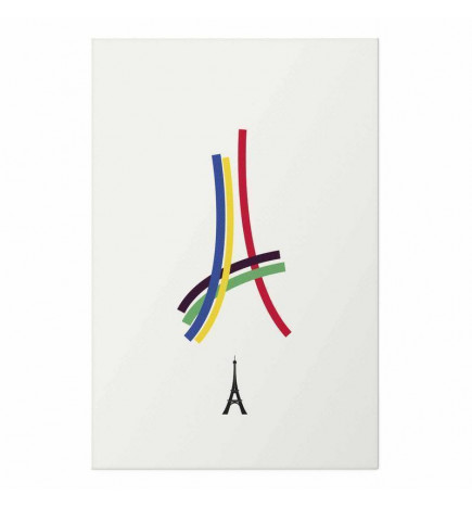 Plakat - Eiffel Tower - Colored Graphic - Abstraction