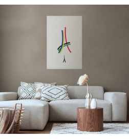 Plakāts - Eiffel Tower - Colored Graphic - Abstraction