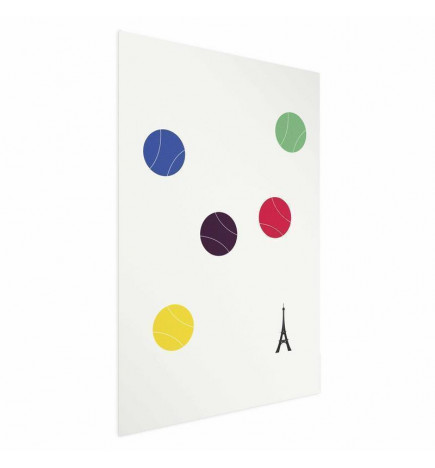Juliste - Eiffel Tower and Colorful Tennis Balls