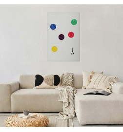 Plakatas - Eiffel Tower and Colorful Tennis Balls