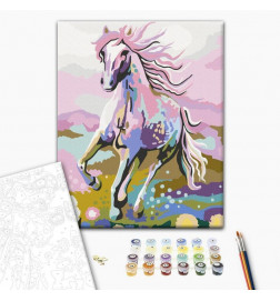 DIY glezna uz audekla - Fairytale Horse