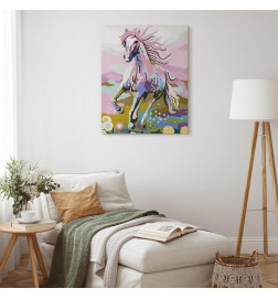 DIY glezna uz audekla - Fairytale Horse