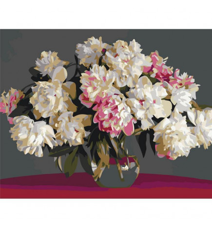 Malen nach Zahlen - White Flowers In A Vase