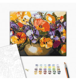 Malen nach Zahlen - Vase Of Pansies